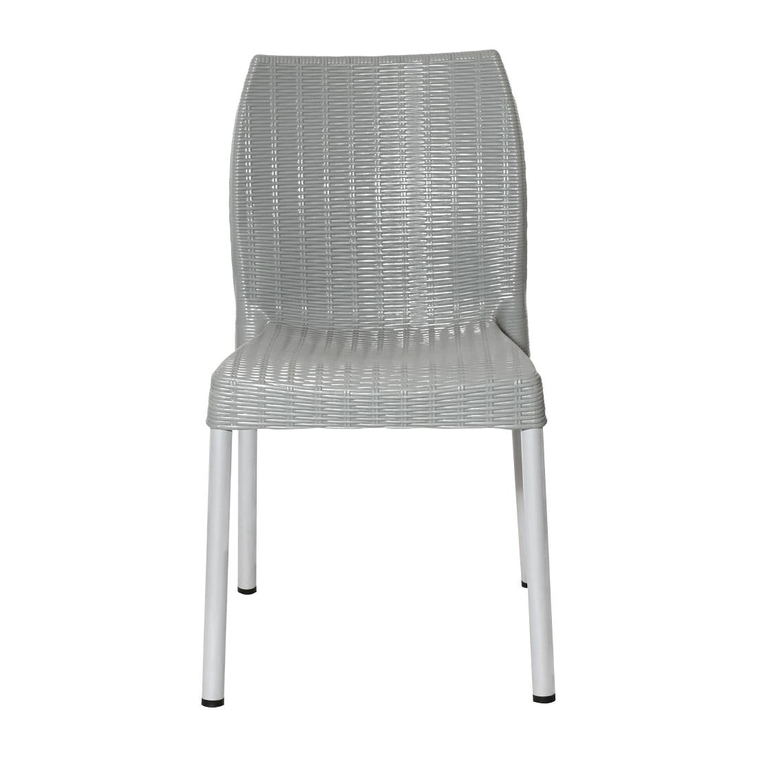 JA916 Bolero Elements Polypropylene Rattan Side Chair Medium Grey (Set 4)