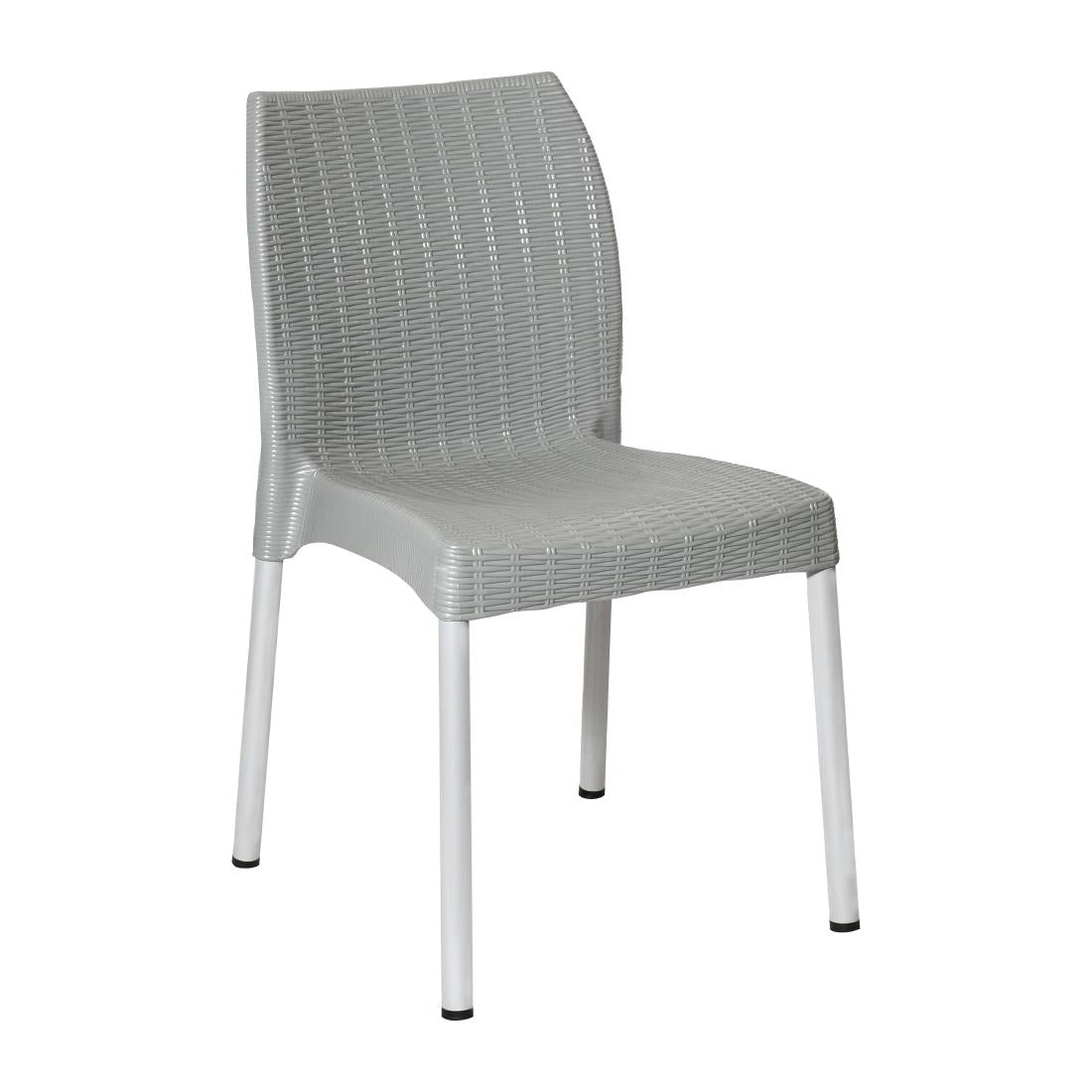 JA916 Bolero Elements Polypropylene Rattan Side Chair Medium Grey (Set 4)