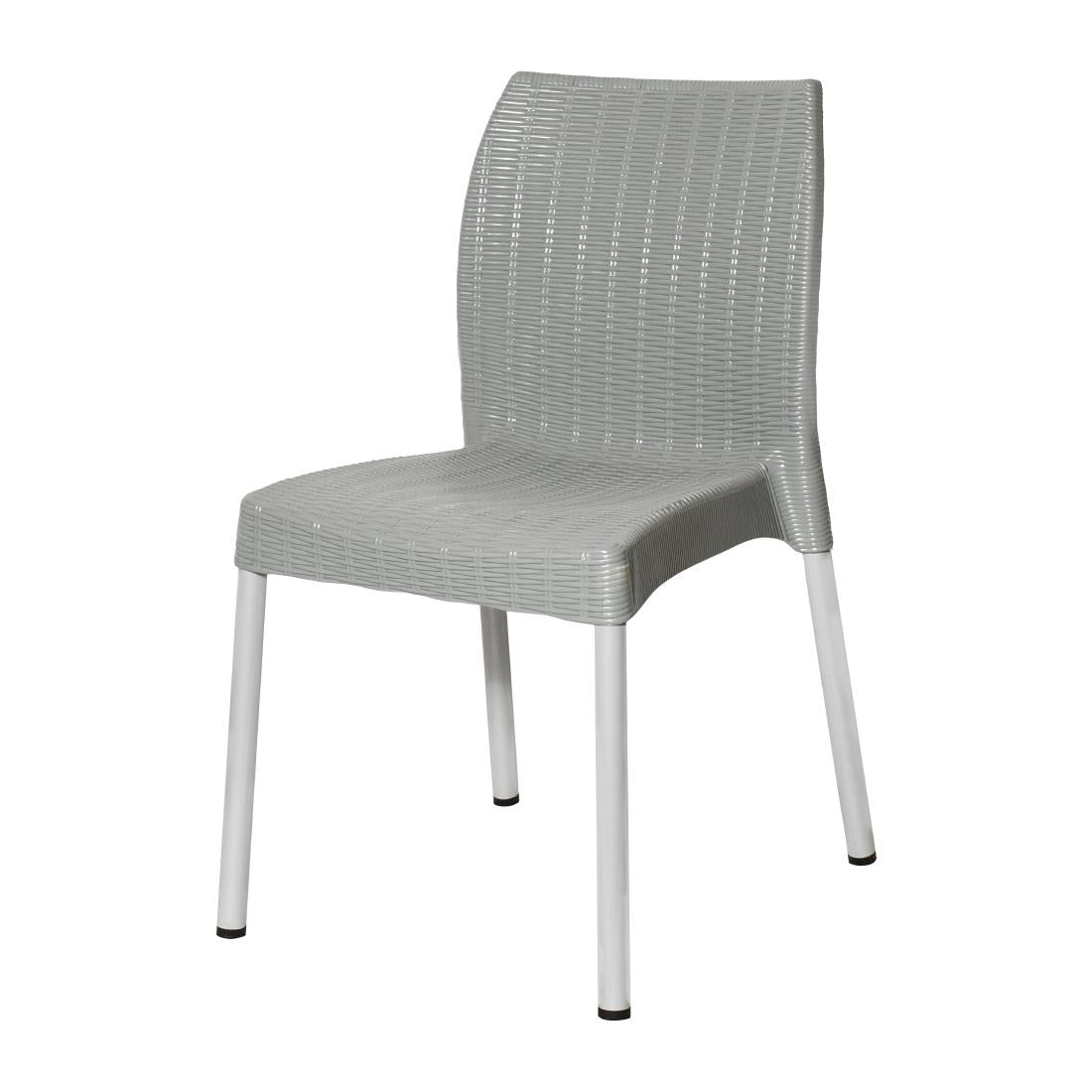 JA916 Bolero Elements Polypropylene Rattan Side Chair Medium Grey (Set 4)
