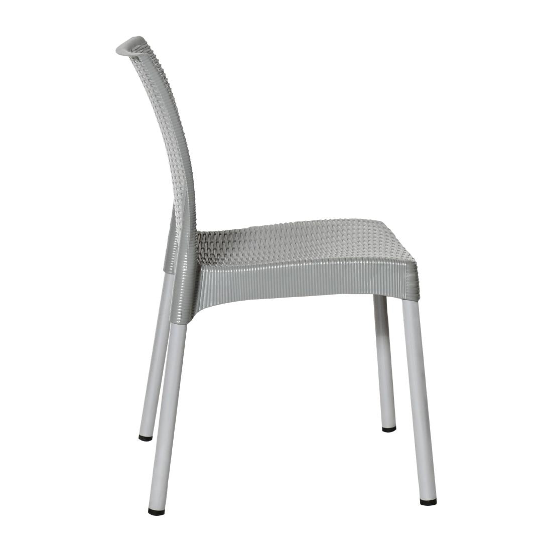 JA916 Bolero Elements Polypropylene Rattan Side Chair Medium Grey (Set 4)