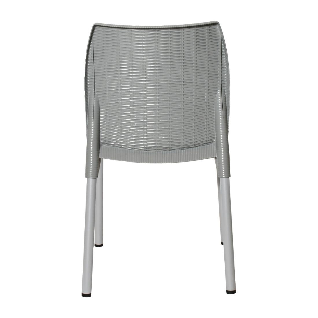JA916 Bolero Elements Polypropylene Rattan Side Chair Medium Grey (Set 4)
