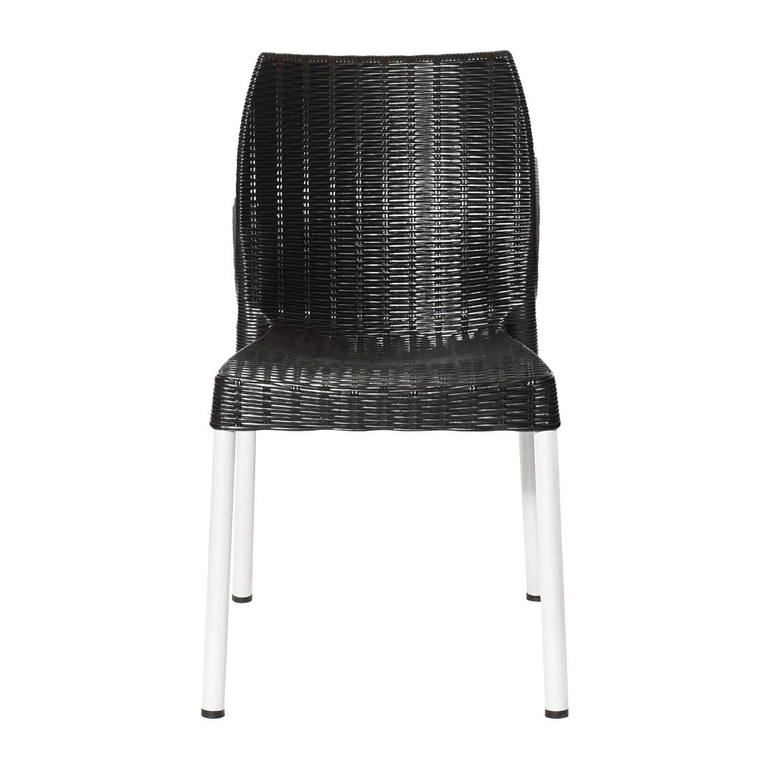 JA917 Bolero Elements Polypropylene Rattan Side Chair Black (Set 4)