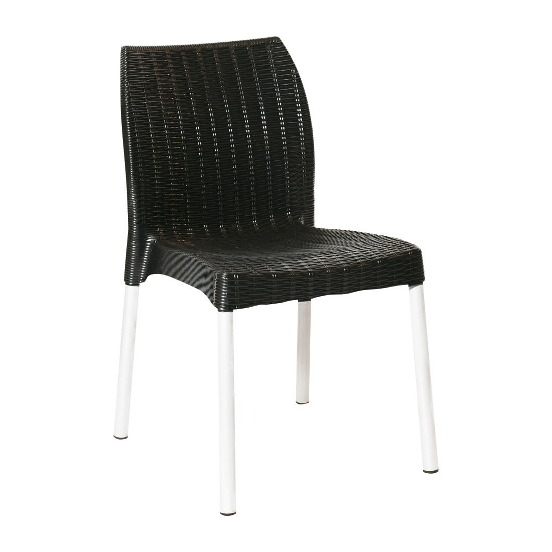 JA917 Bolero Elements Polypropylene Rattan Side Chair Black (Set 4)