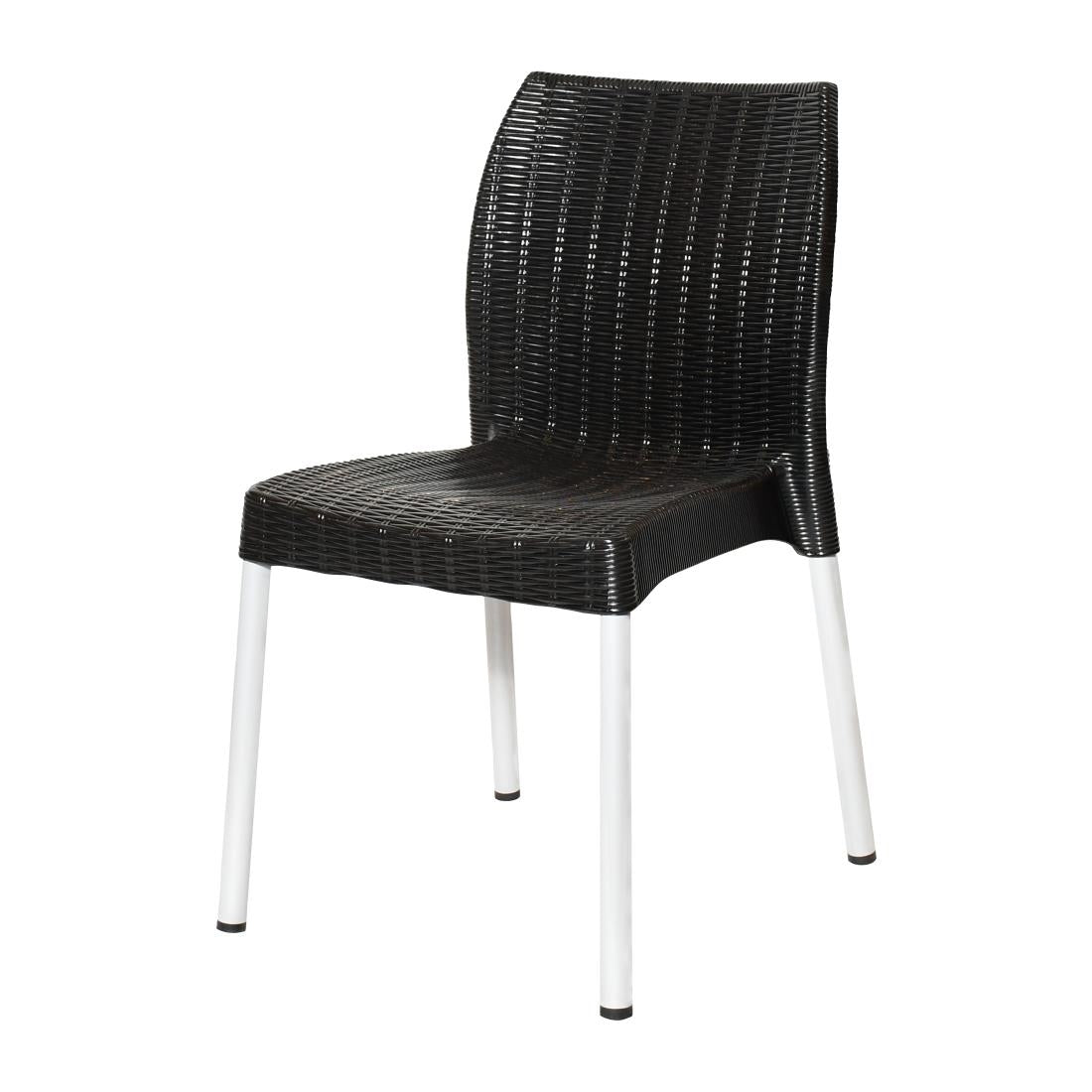 JA917 Bolero Elements Polypropylene Rattan Side Chair Black (Set 4)