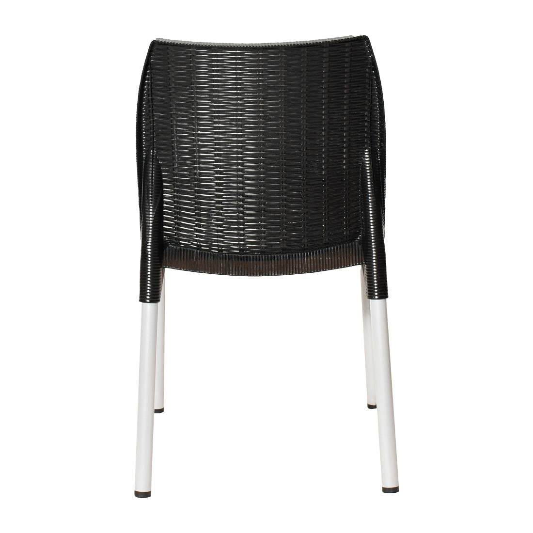 JA917 Bolero Elements Polypropylene Rattan Side Chair Black (Set 4)