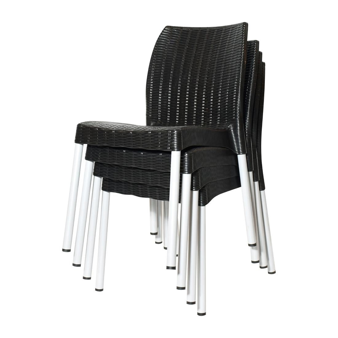 JA917 Bolero Elements Polypropylene Rattan Side Chair Black (Set 4)