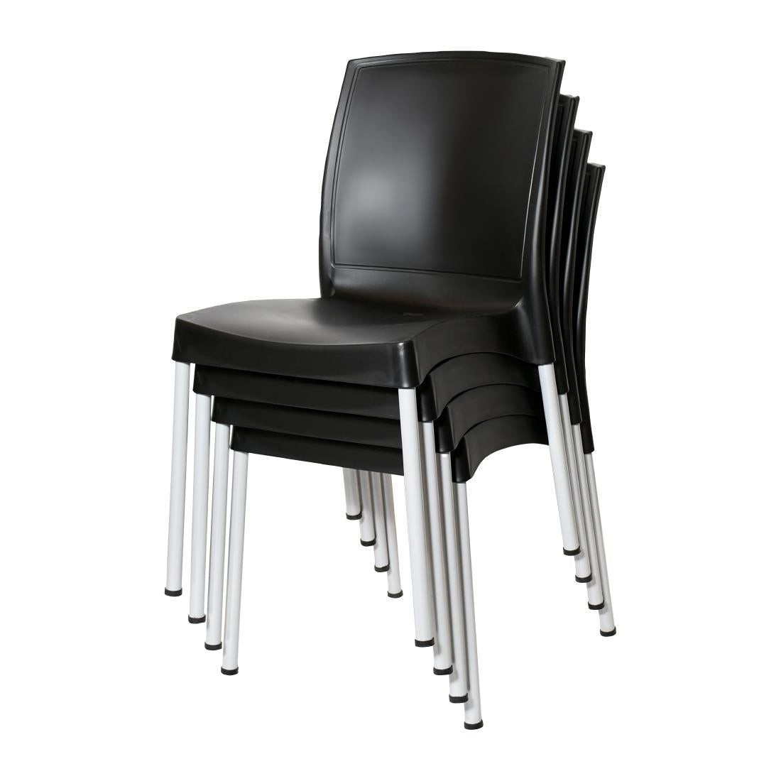 JA918 Bolero Elements Polypropylene Plain Side Chair Black (Set 4)