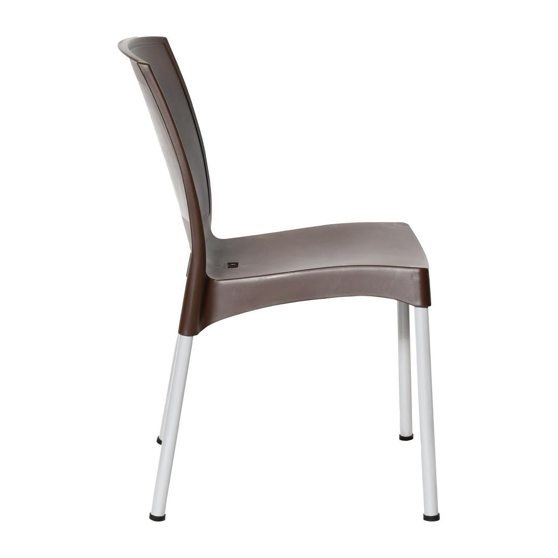JA919 Bolero Elements Polypropylene Plain Side Chair Dark Brown (Set 4)