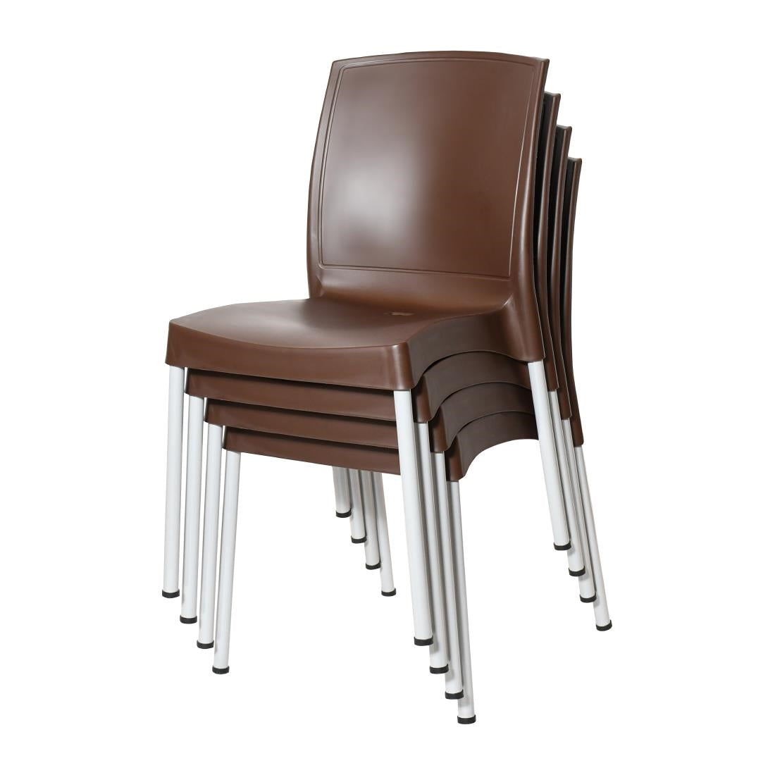JA919 Bolero Elements Polypropylene Plain Side Chair Dark Brown (Set 4)