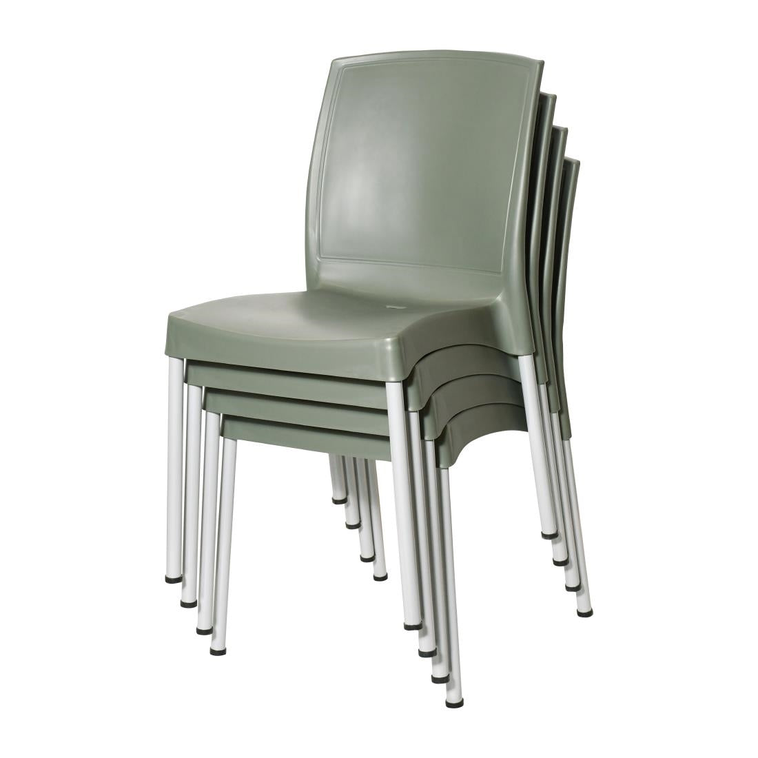 JA921 Bolero Elements Polypropylene Plain Side Chair Olive Green (Set 4)