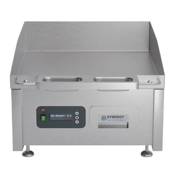 JA968 Synergy GRID600E-SCH Electric Griddle with Smooth Chrome Top & Garnish Rail