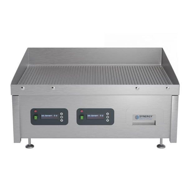 JA970 Synergy GRID900E-R Electric Griddle with Ribbed Mild Steel Top & Garnish Rail