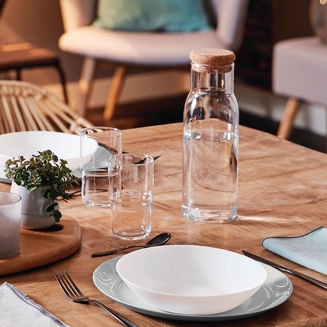 JB042 Luminarc Funambule Carafe with Cork Lid 1Ltr (6 Pack)