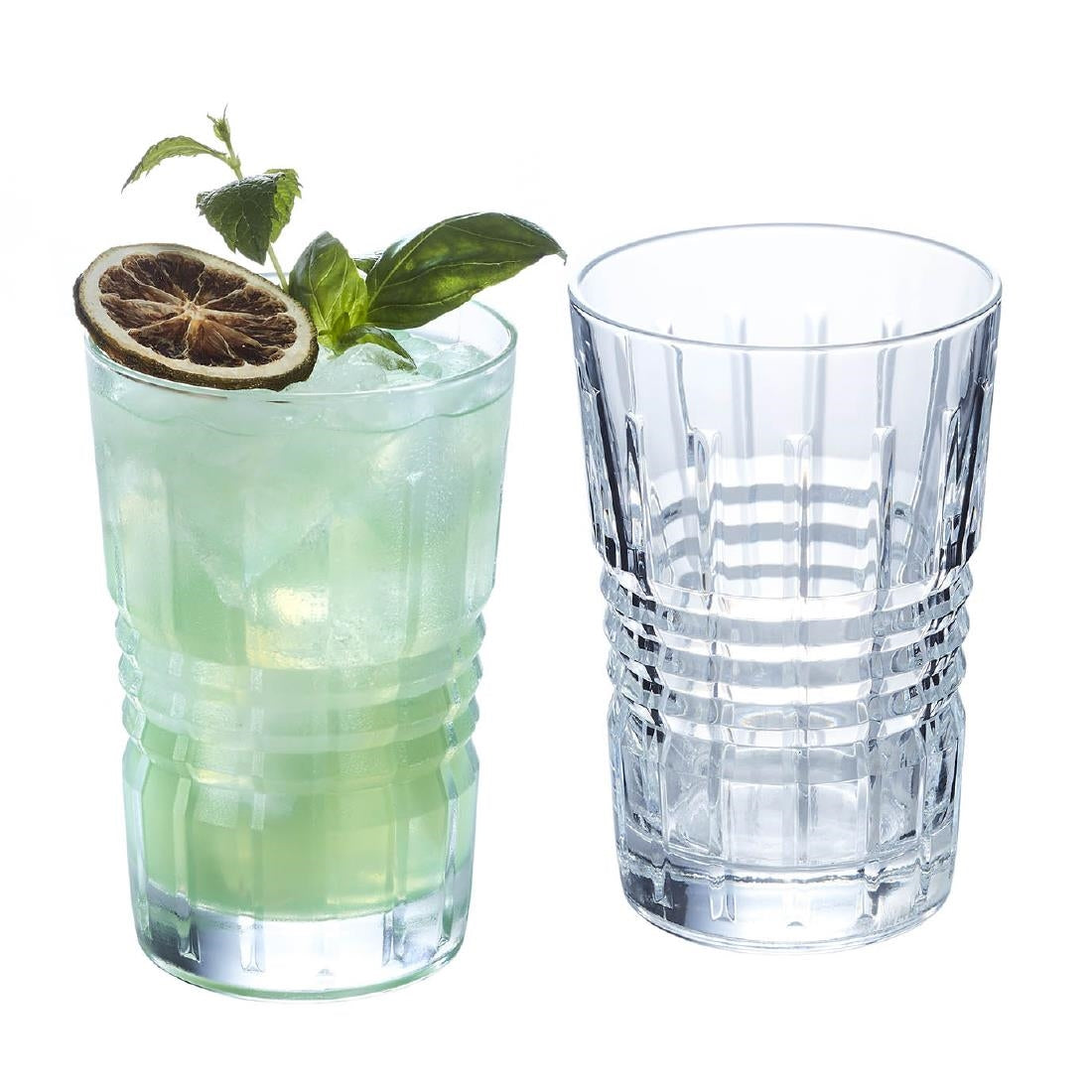 JB086 Arcoroc Old Square Hi Ball Glasses 360ml (12 Pack)