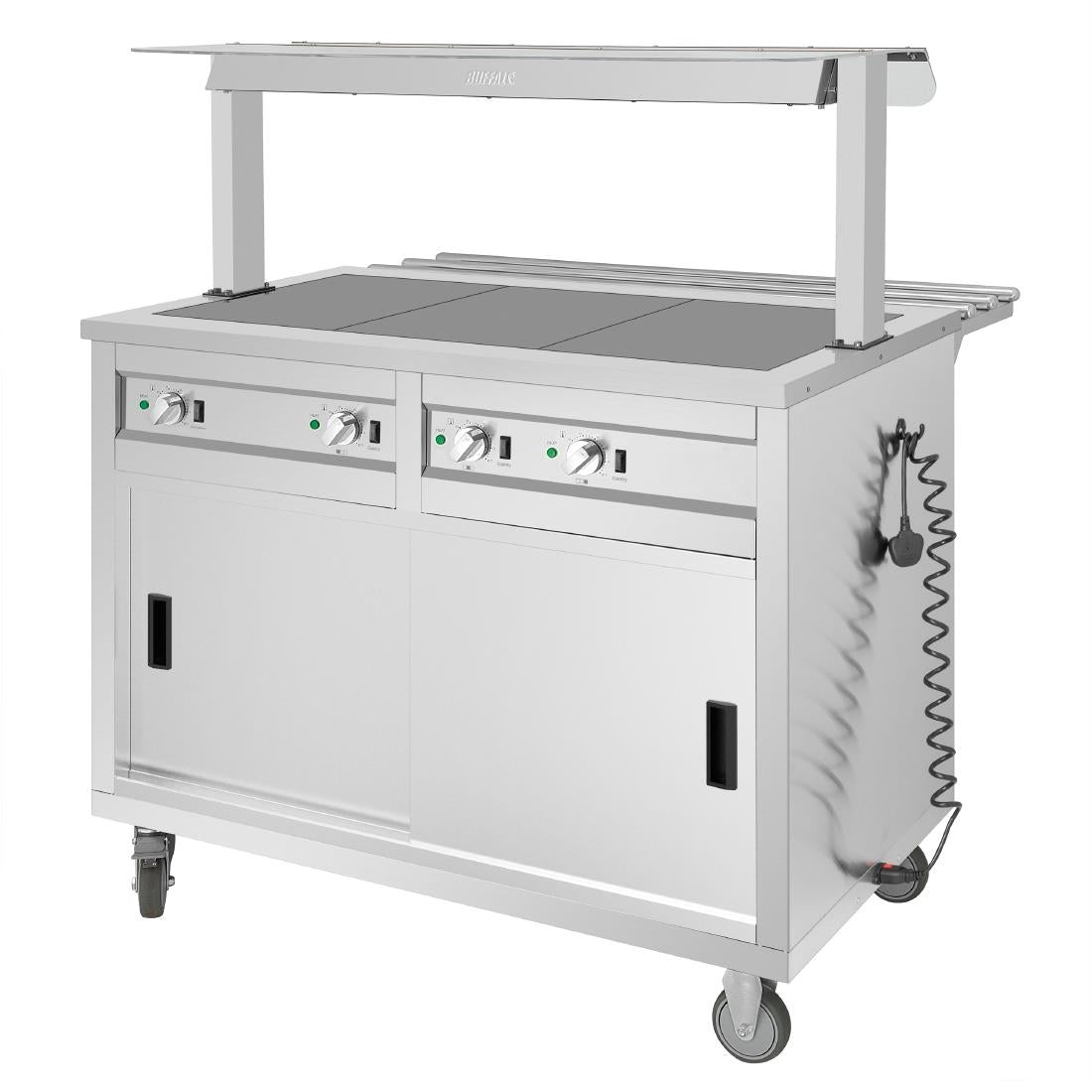 Buffalo Mobile Servery with Solid Heated Top 3x 1/1 GN
