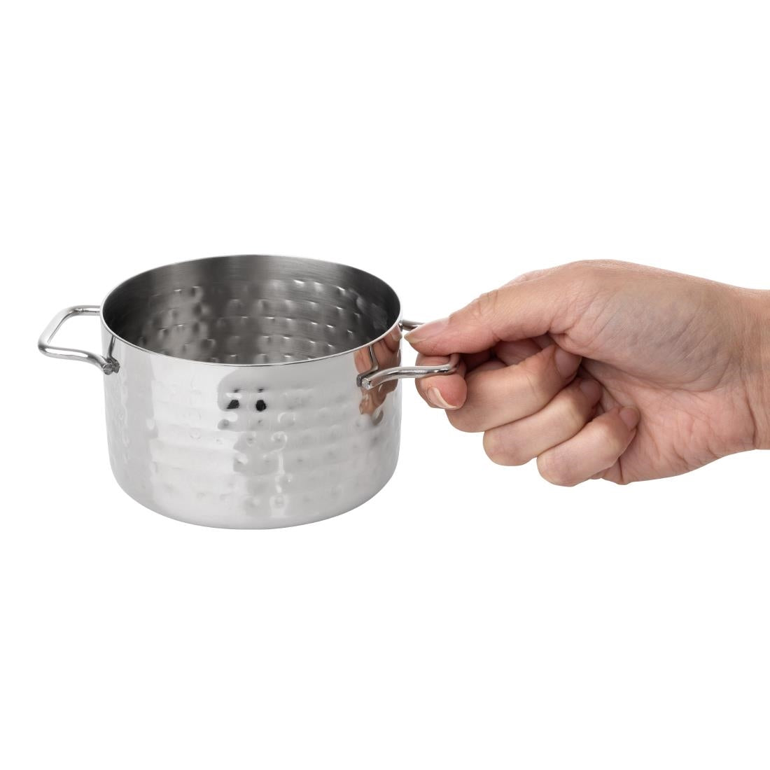 JB192 Olympia Table Presentation Mini Casserole Dish Stainless Steel Hammered - 100mm