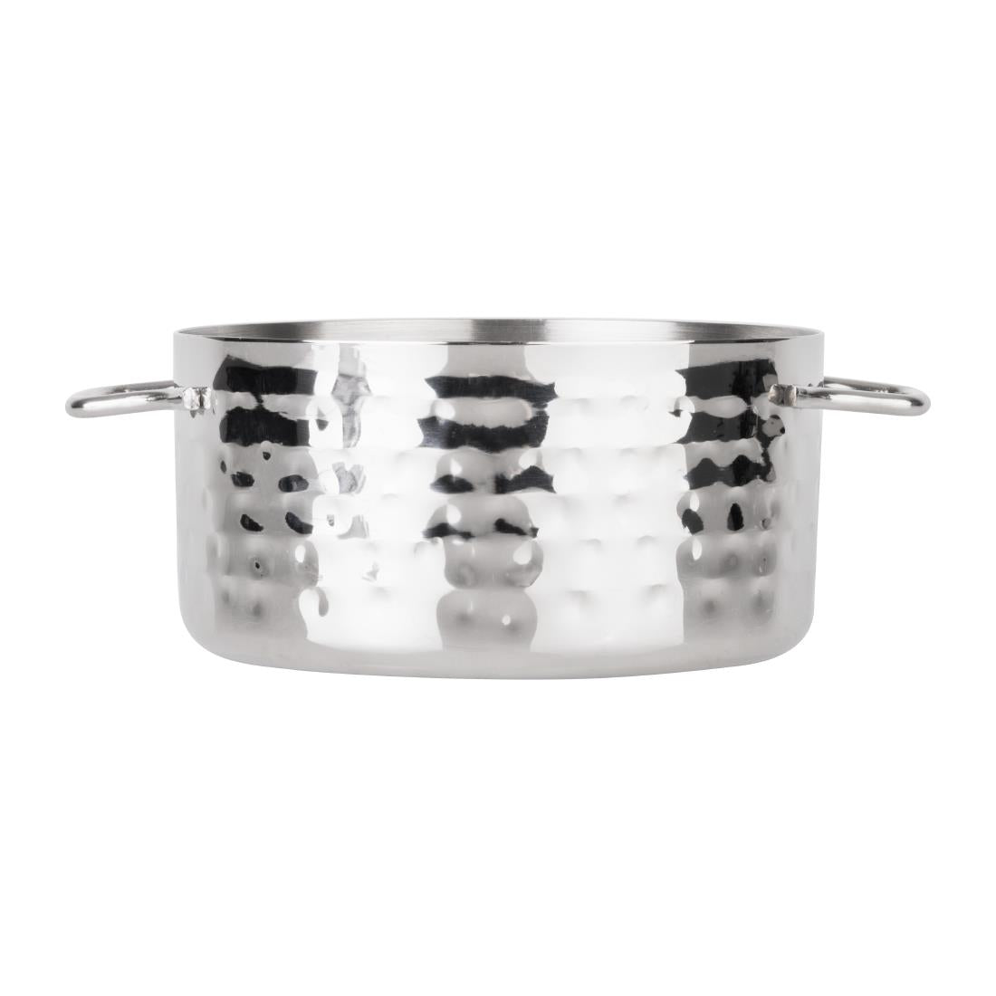 JB193 Olympia Table Presentation Mini Casserole Dish Stainless Steel Hammered - 120mm