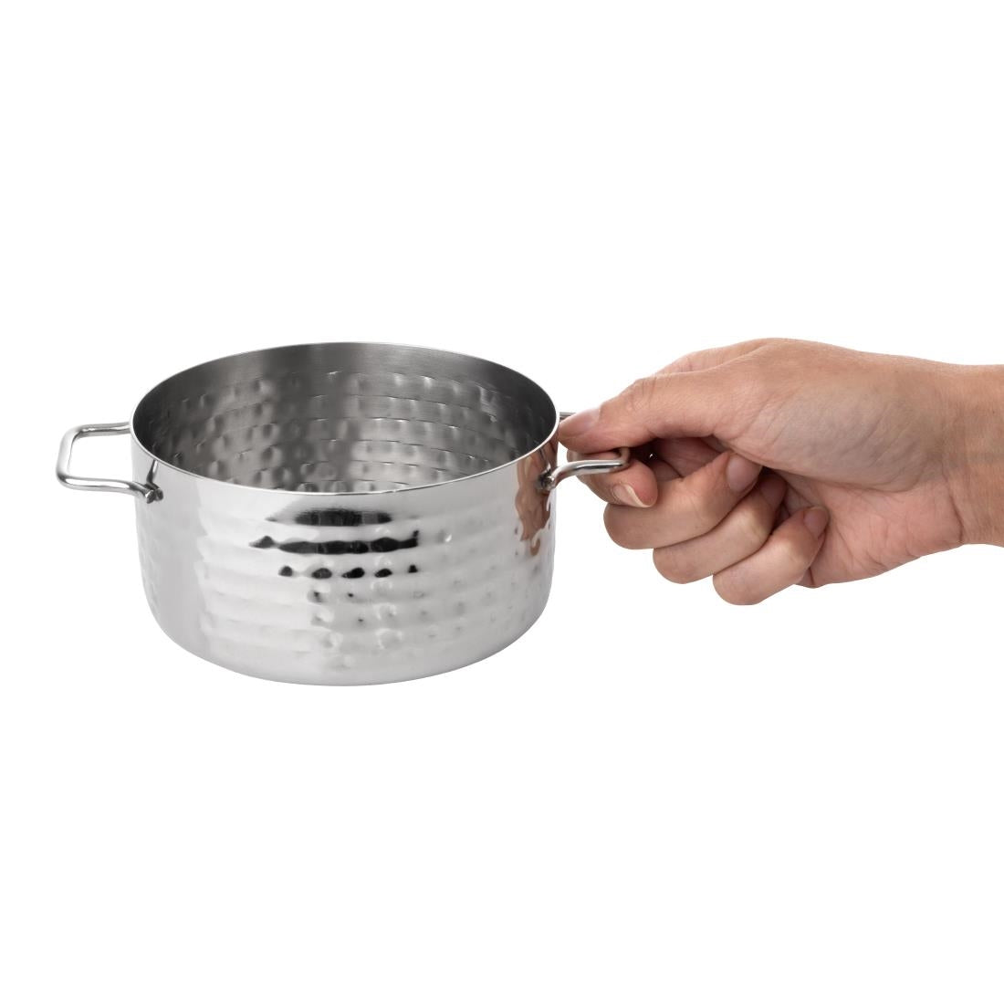 JB193 Olympia Table Presentation Mini Casserole Dish Stainless Steel Hammered - 120mm