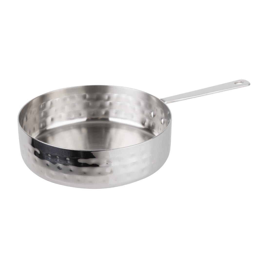 JB194 Olympia Table Presentation Mini Sauce Pan Stainless Steel Hammered - 125x35mm