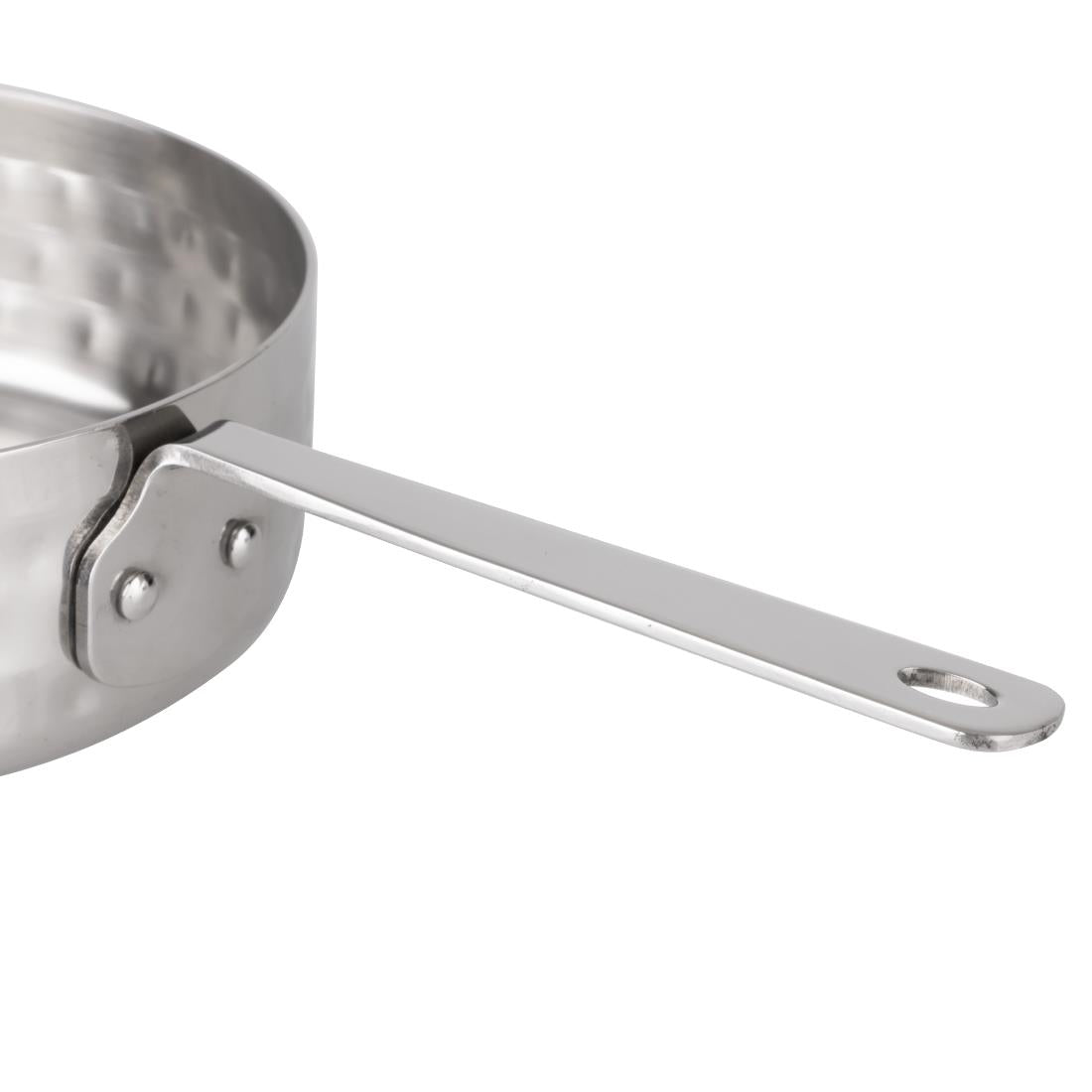 JB194 Olympia Table Presentation Mini Sauce Pan Stainless Steel Hammered - 125x35mm