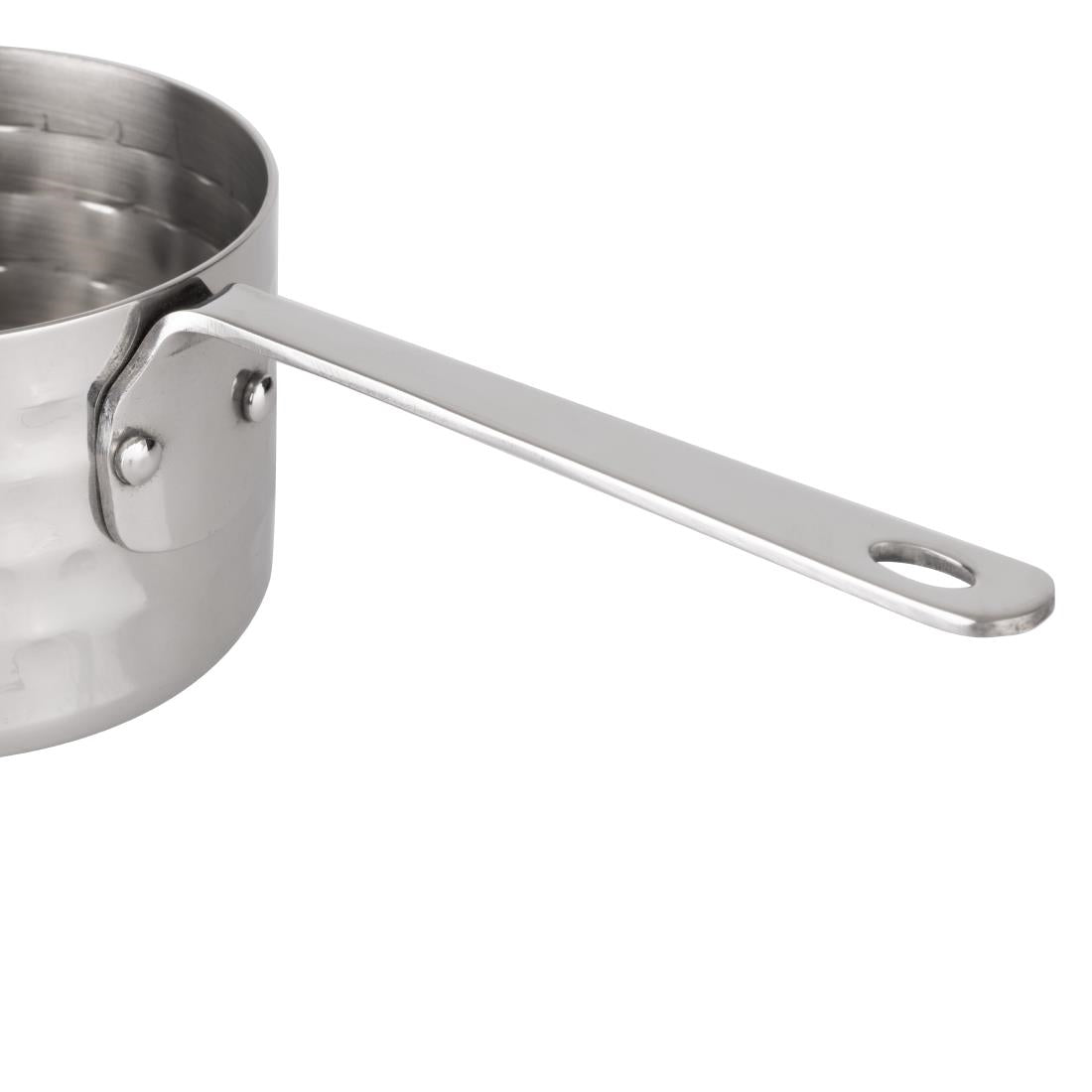 JB195 Olympia Table Presentation Mini Sauce Pan Stainless Steel Hammered - 70x45mm