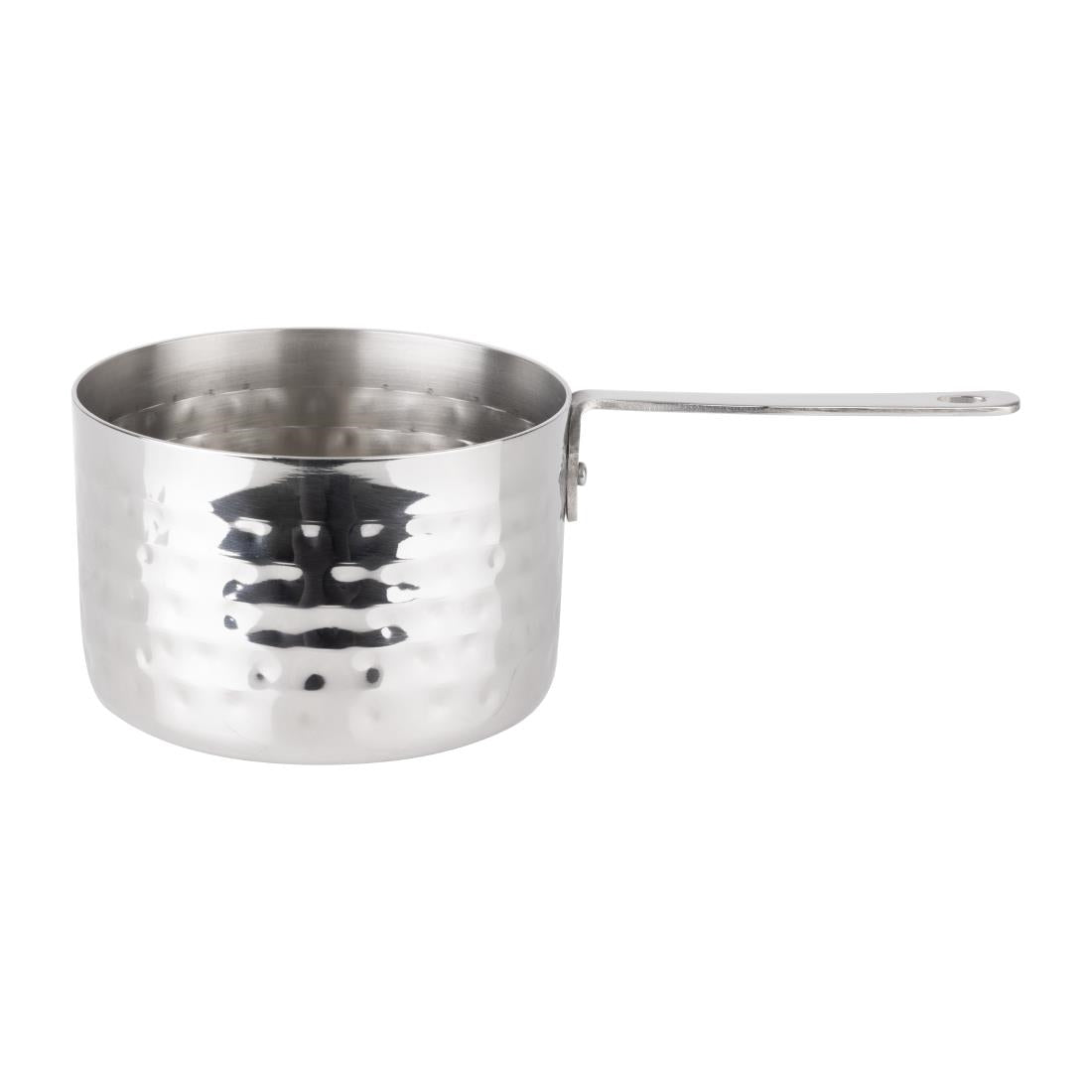 JB196 Olympia Table Presentation Mini Sauce Pan Stainless Steel Hammered - 90x60mm