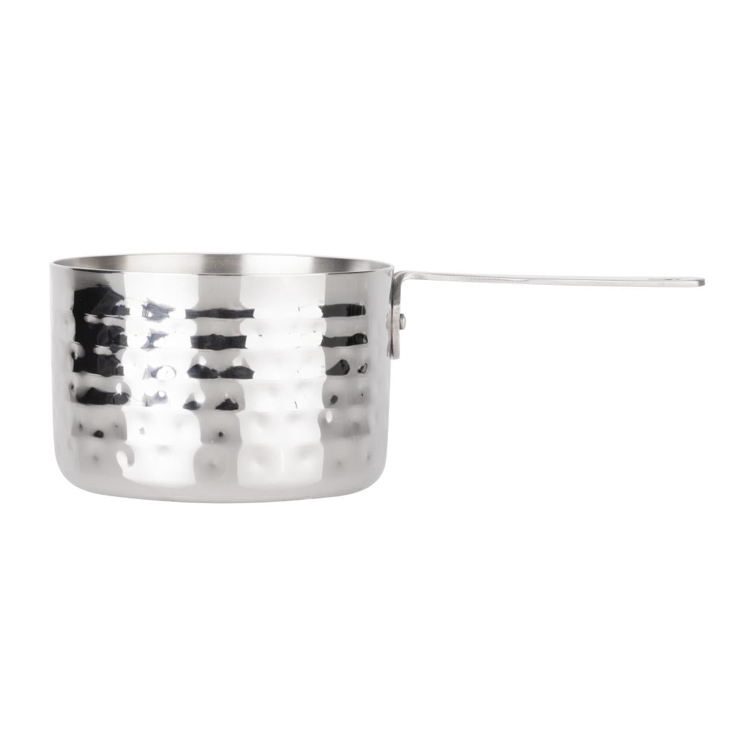 JB196 Olympia Table Presentation Mini Sauce Pan Stainless Steel Hammered - 90x60mm