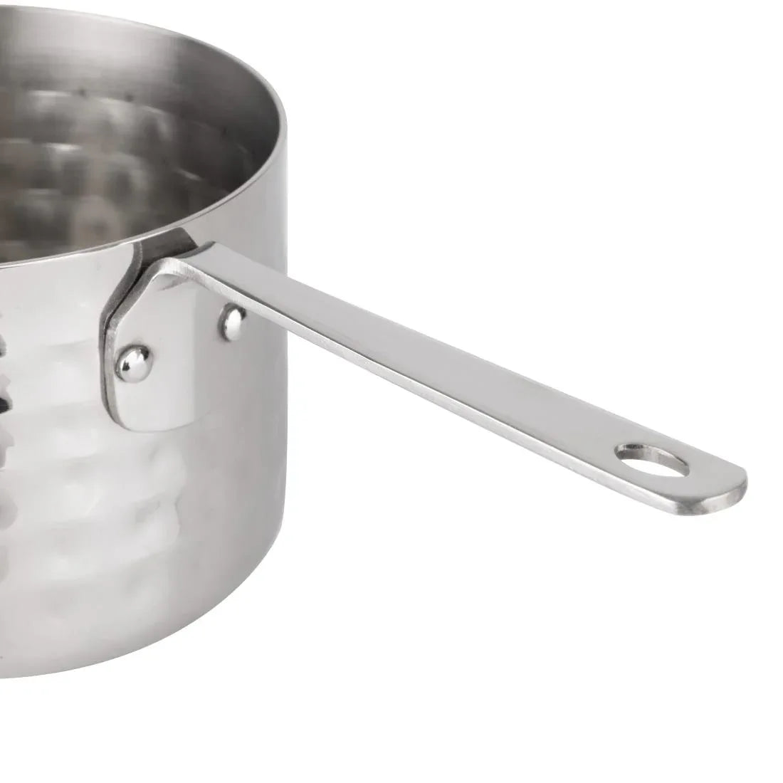 JB196 Olympia Table Presentation Mini Sauce Pan Stainless Steel Hammered - 90x60mm