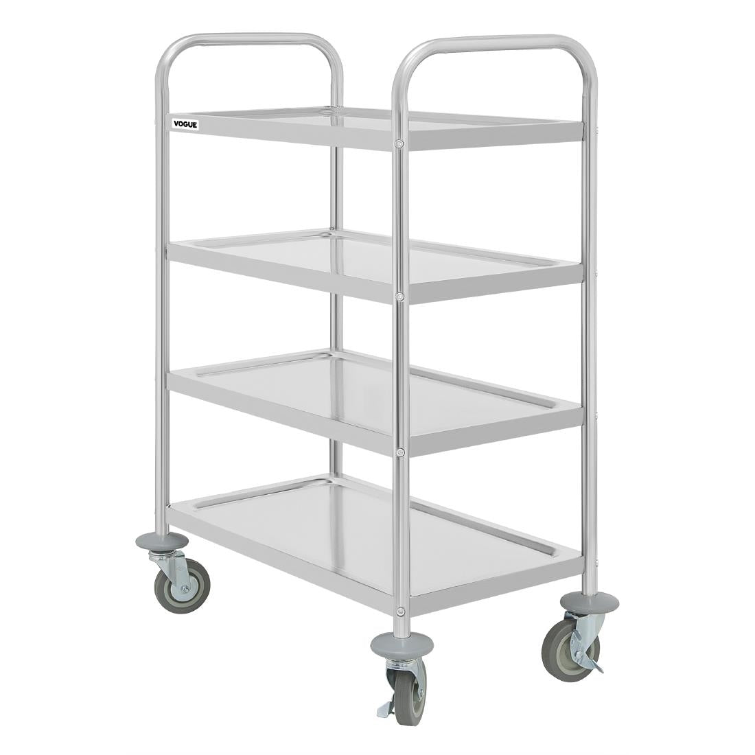 JB373 Vogue 4 Tier Flat Pack Trolley St/St - 710x405x1074mm