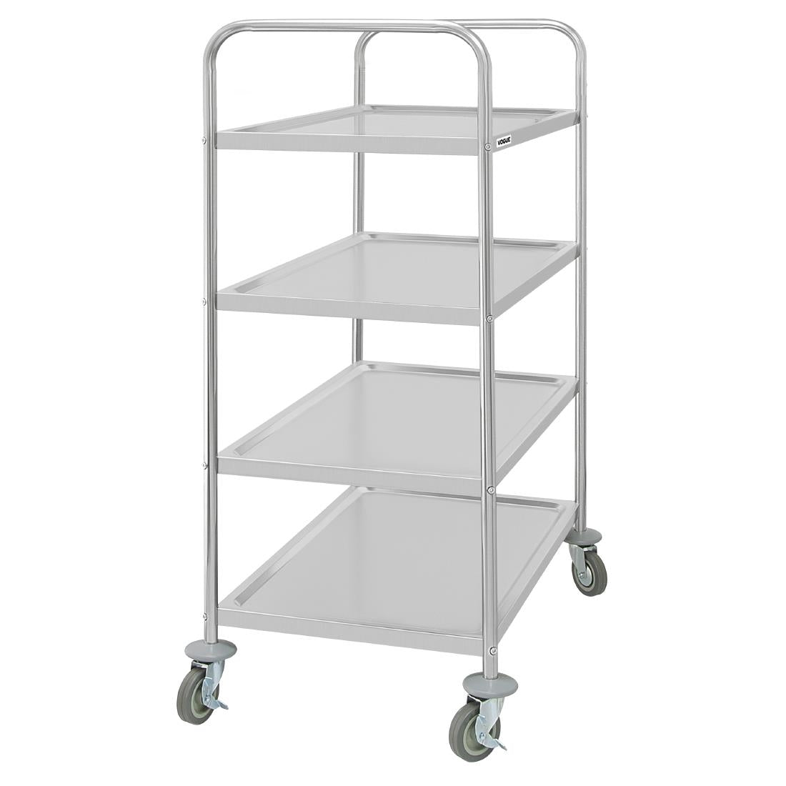 JB373 Vogue 4 Tier Flat Pack Trolley St/St - 710x405x1074mm