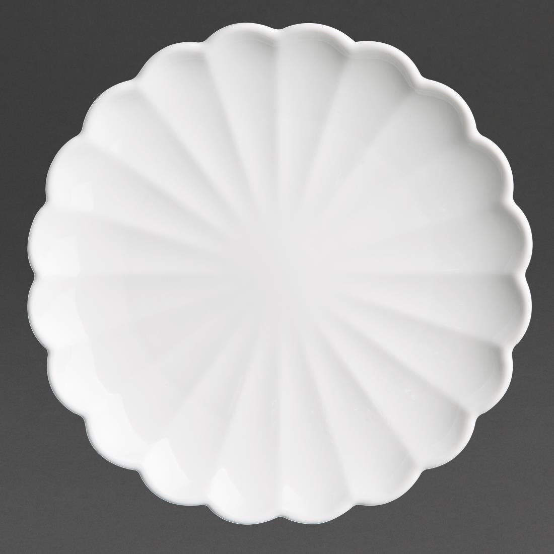 JB393 Olympia Bloom White Scalloped Plate - 175x20mm 7" (Box 6)