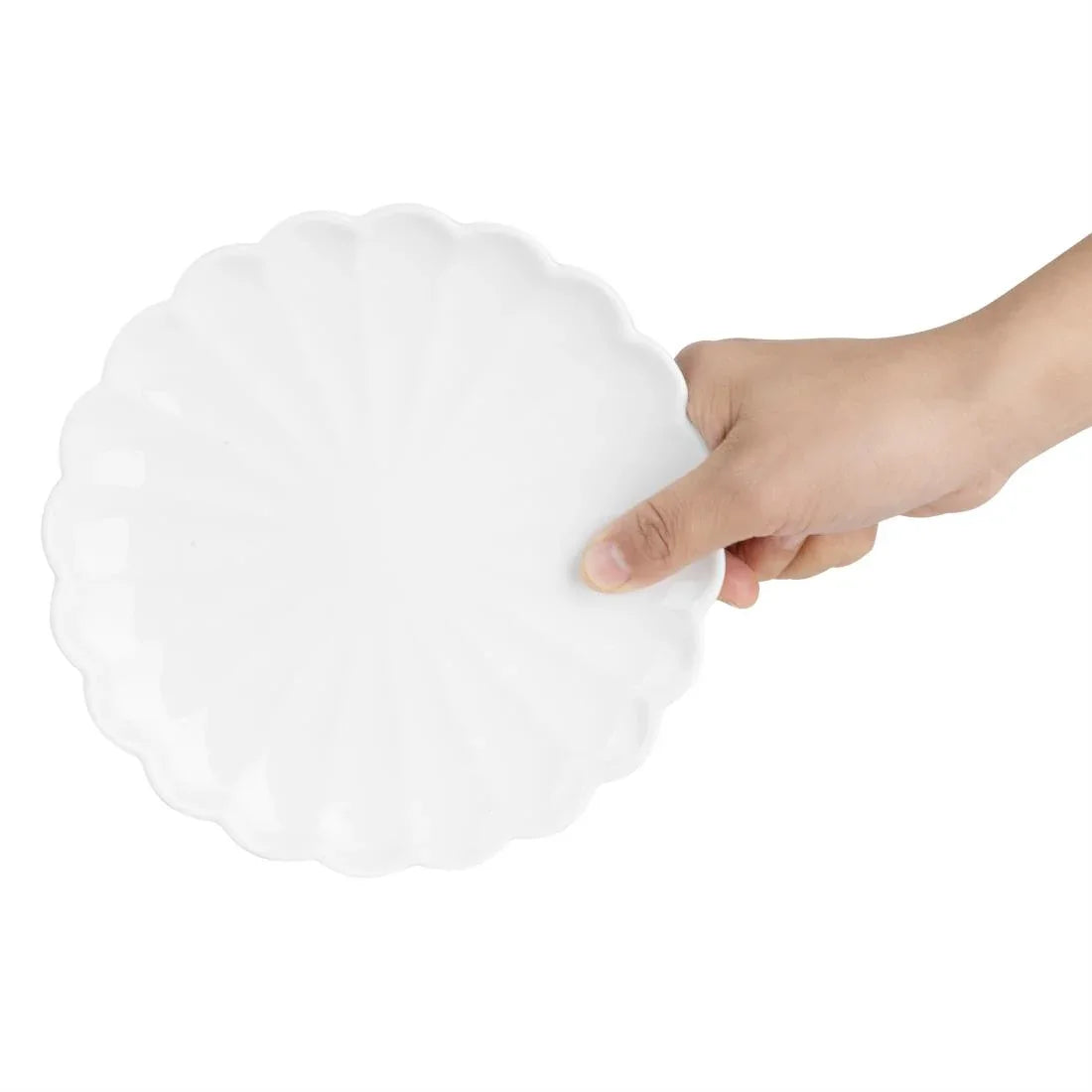 JB393 Olympia Bloom White Scalloped Plate - 175x20mm 7" (Box 6)