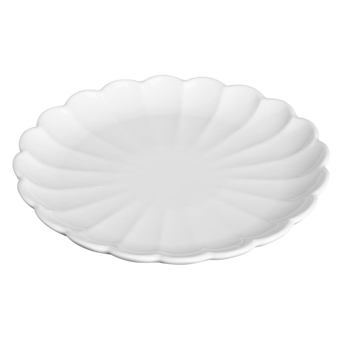 JB394 Olympia Bloom White Scalloped Plate - 226x22mm 9" (Box 6)