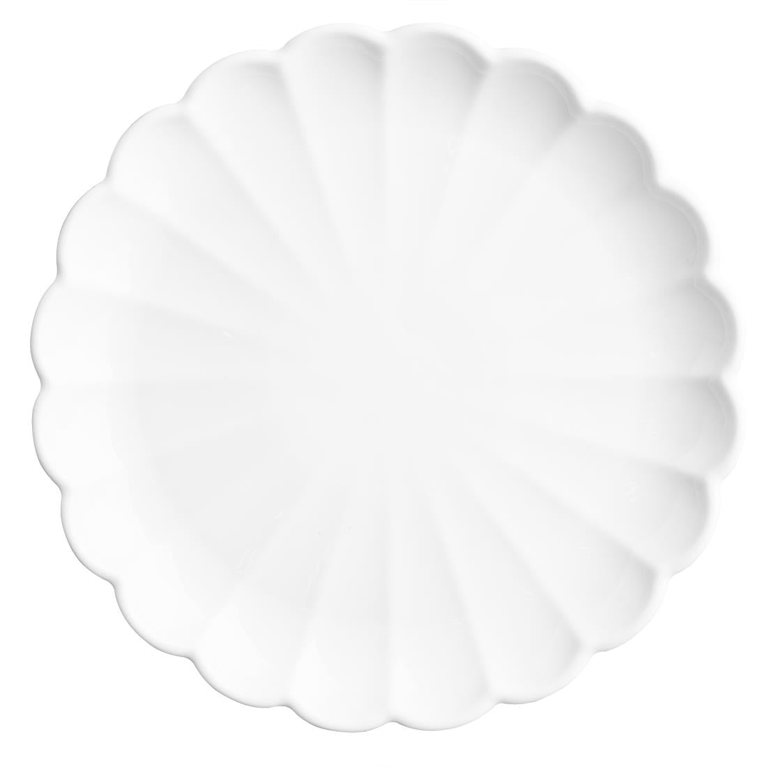 JB394 Olympia Bloom White Scalloped Plate - 226x22mm 9" (Box 6)