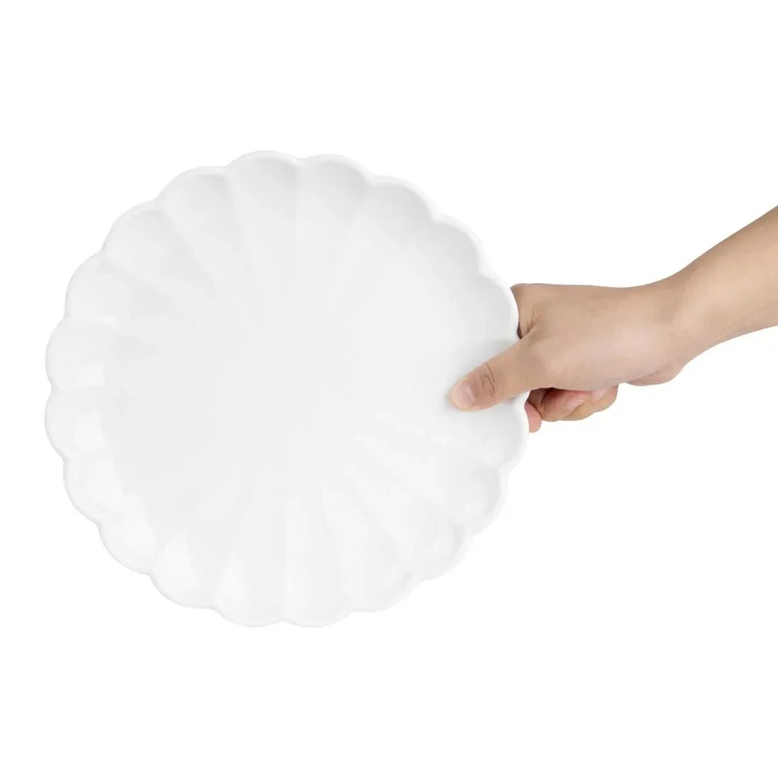JB394 Olympia Bloom White Scalloped Plate - 226x22mm 9" (Box 6)