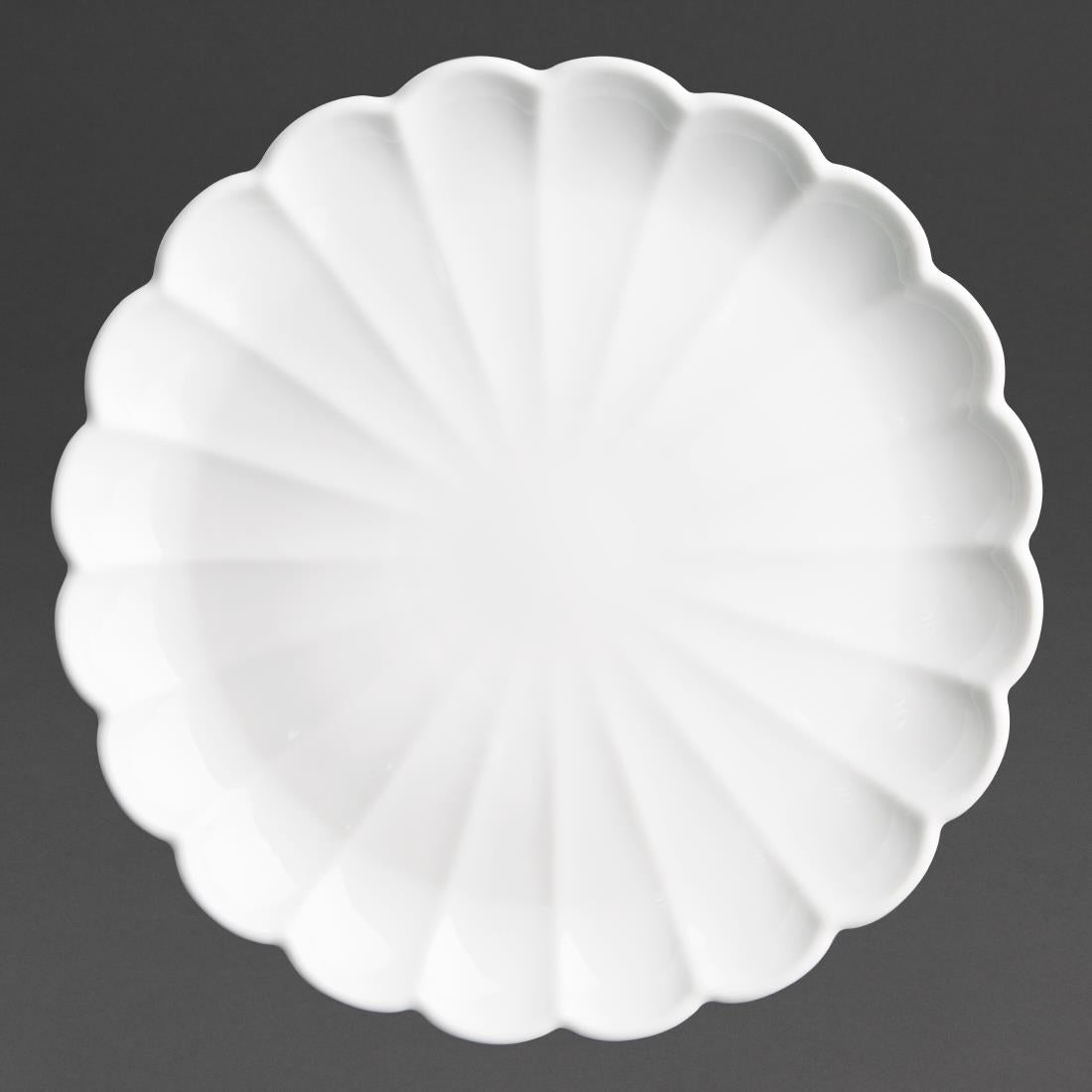 JB395 Olympia Bloom White Scalloped Plate - 276x30mm 11" (Box 4)