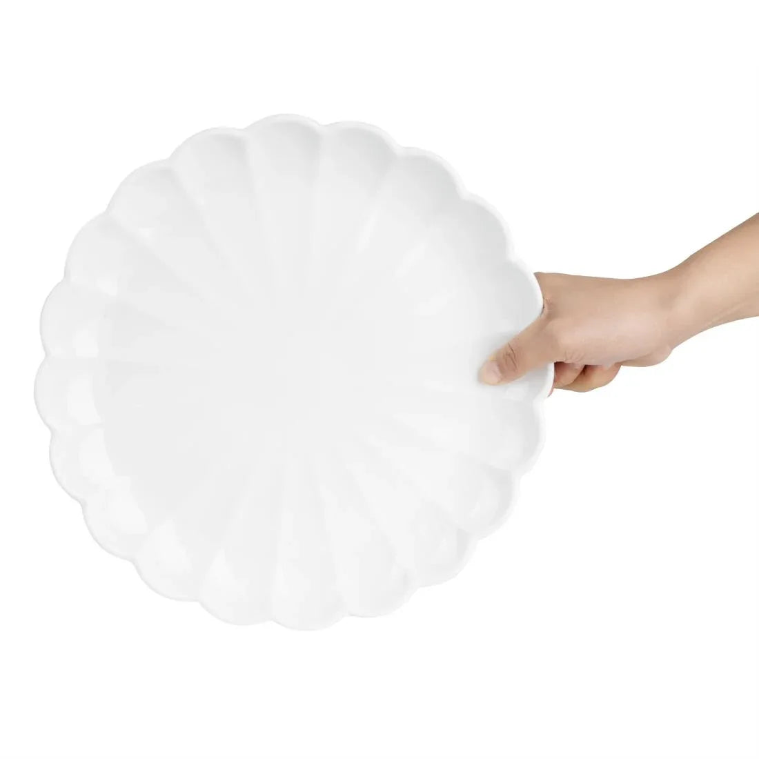 JB395 Olympia Bloom White Scalloped Plate - 276x30mm 11" (Box 4)