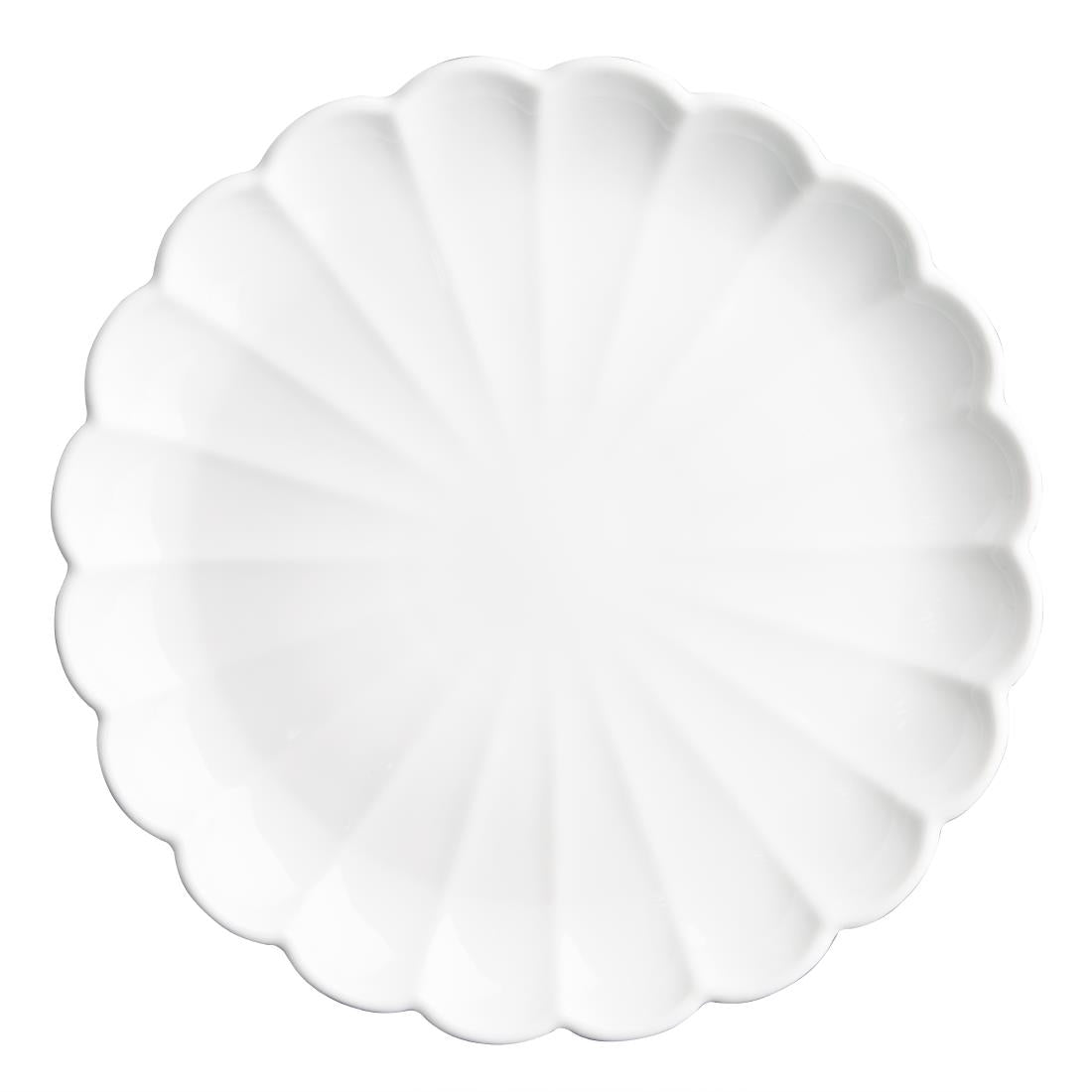 JB395 Olympia Bloom White Scalloped Plate - 276x30mm 11" (Box 4)