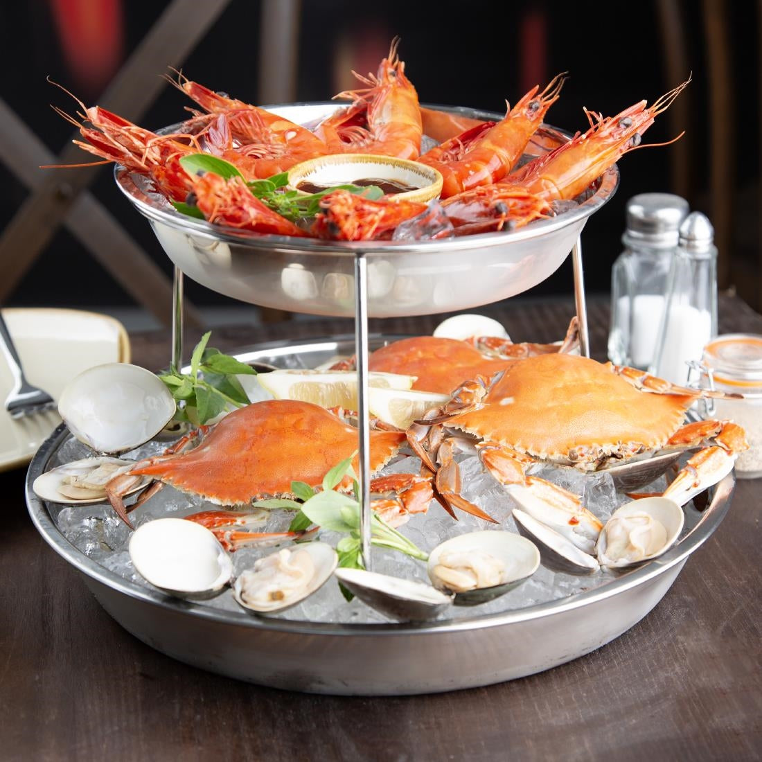 JB398 Olympia Seafood Platter Stainless Steel - 300mm (for use with C050)