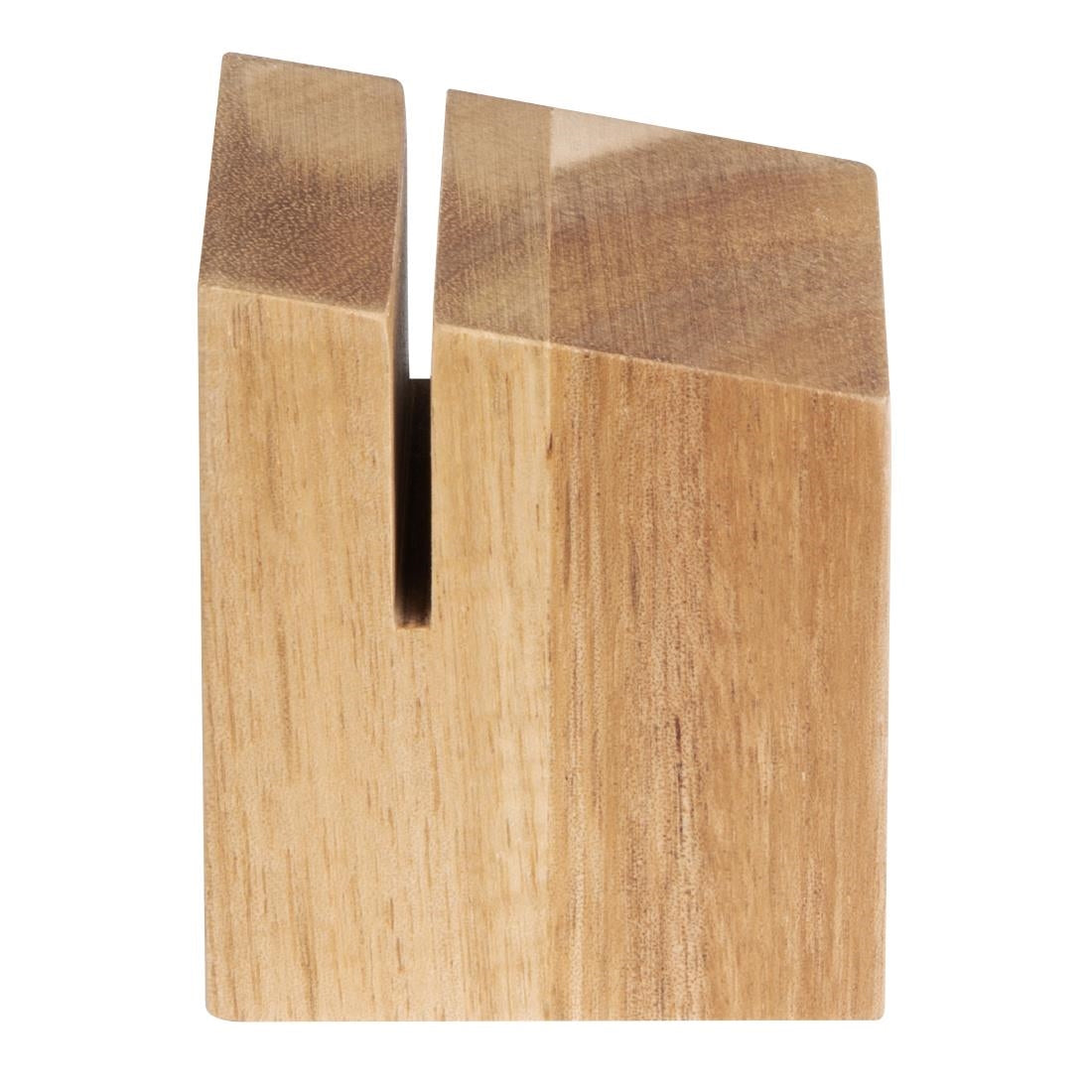 JB399 Olympia Acacia Wood Menu Holder - 65x55x55mm