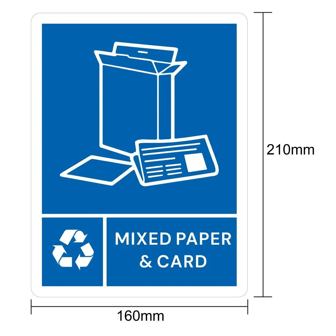 JB490 Jantex Slim Bin Label – Mixed Paper & Card