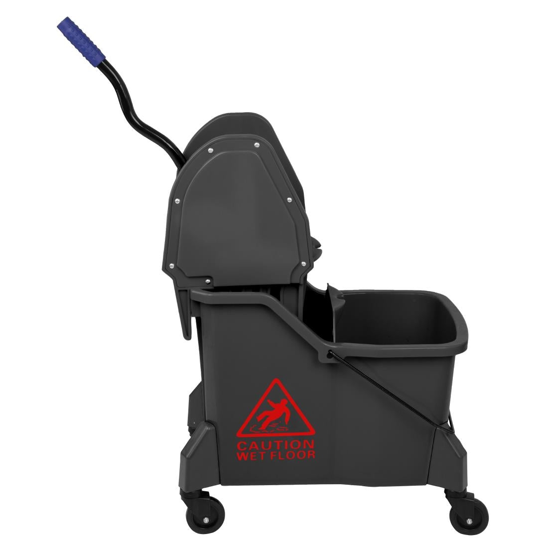Jantex Two-Compartment Mop Bucket and Wringer Red 30Ltr