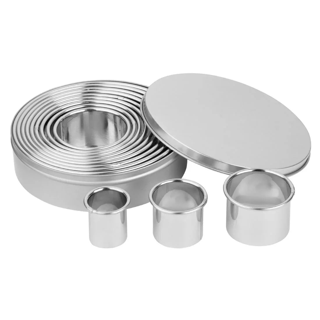 JB551 Vogue Stainless Steel Round Plain Cutters (Set 12)