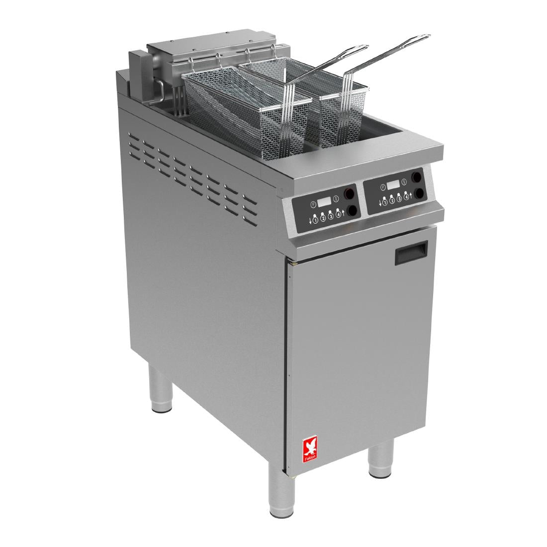 Falcon Dominator Plus Free Standing Electric Programmable Twin Filtration Angel Fryer on Feet E3845F2XP
