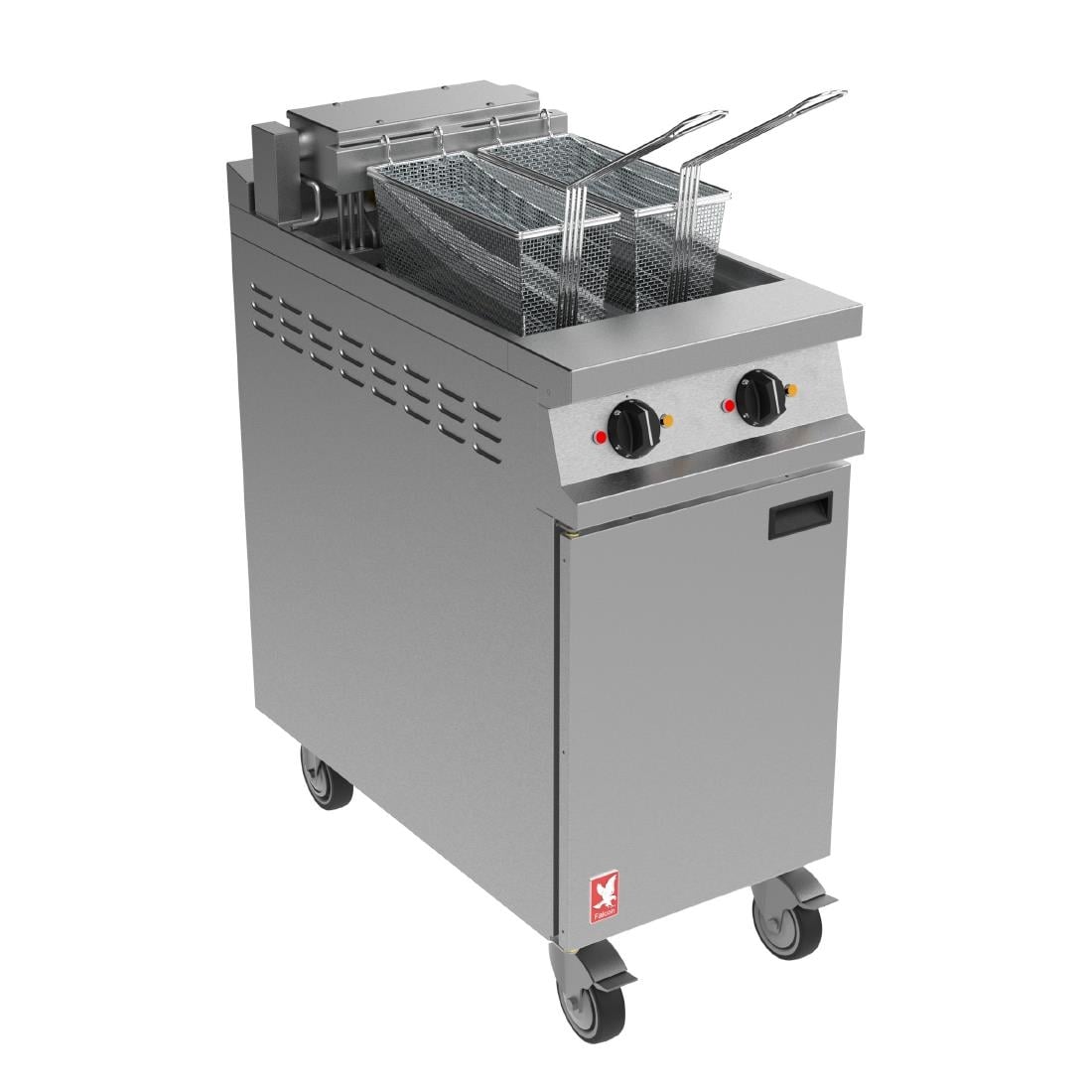 Falcon Dominator Plus Free Standing Electric Twin Filtration Fryer on Castors E3845F2