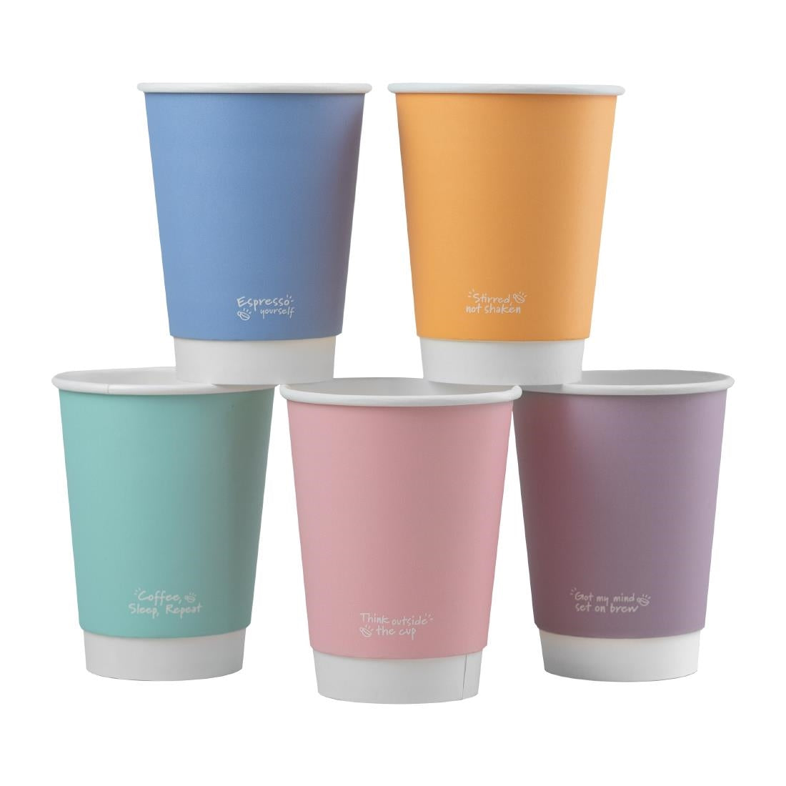 JB817 Vegware Hot Cup Pastel Double Wall - 8oz (Box 500)