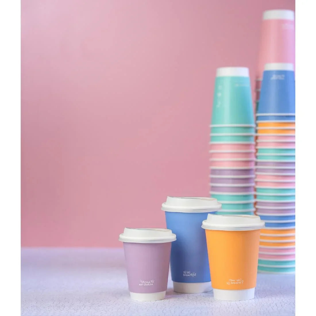 JB819 Vegware Hot Cup Pastel Double Wall - 16oz (Box 400)