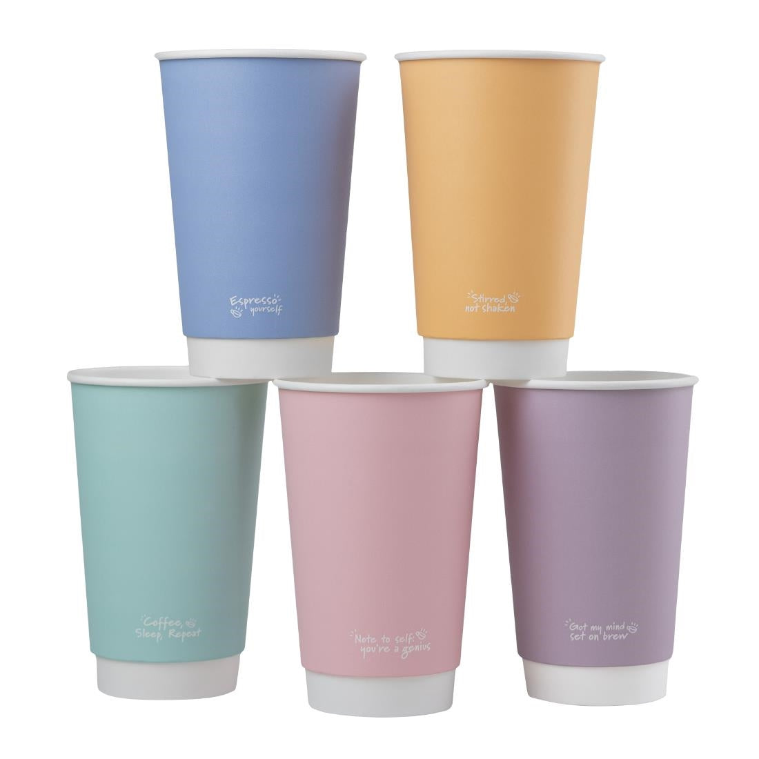 JB819 Vegware Hot Cup Pastel Double Wall - 16oz (Box 400)