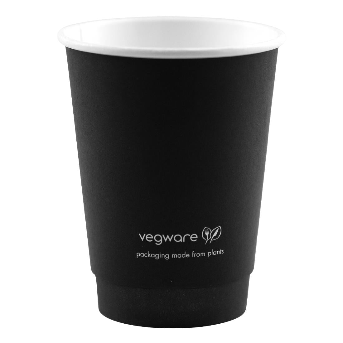 JB821 Vegware Hot Cup Black Double Wall - 12oz (Box 500)