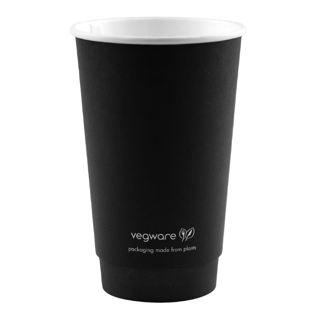 JB822 Vegware Hot Cup Black Double Wall - 16oz (Box 400)